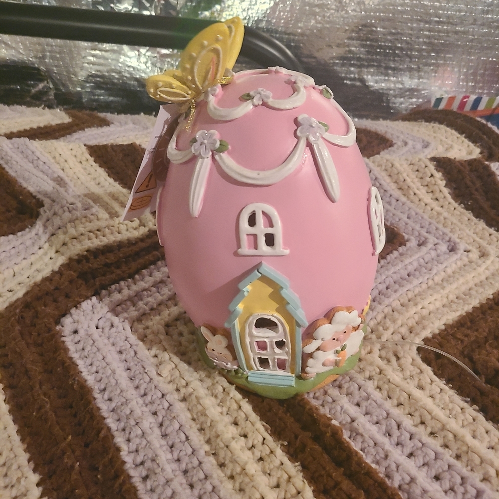 Pink easter egg butterfly house decorations